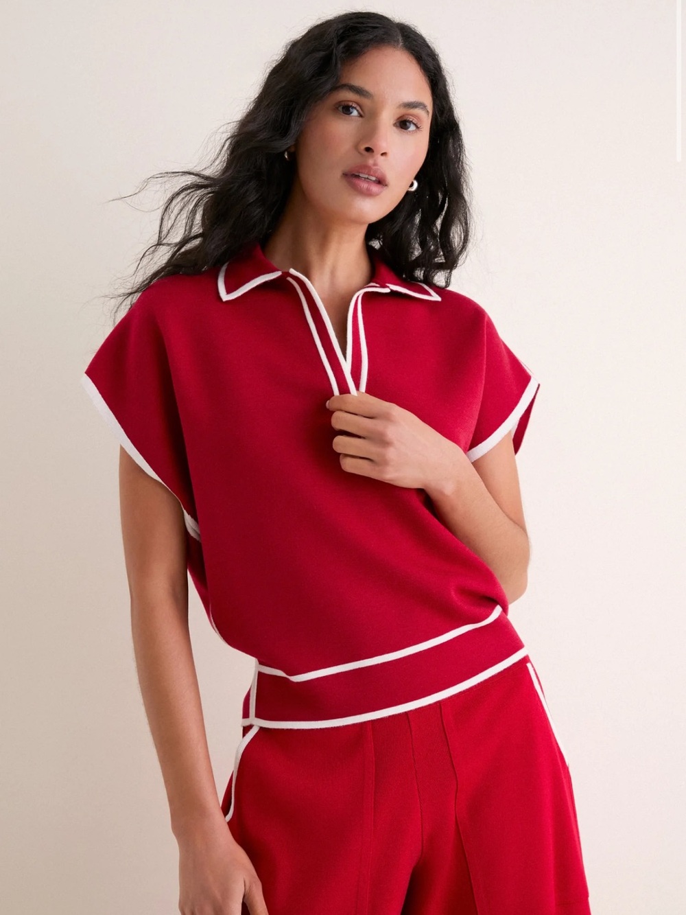 Molli garnet eclat wool polo sweater top